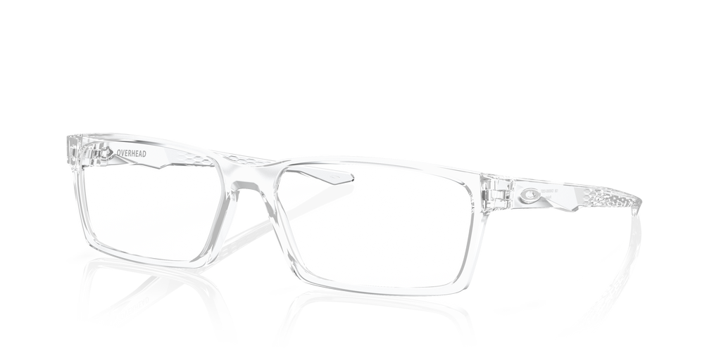 Oakley OX8060 Overhead Men's Rectangle Eyeglass Frames - Polished Clear Frame