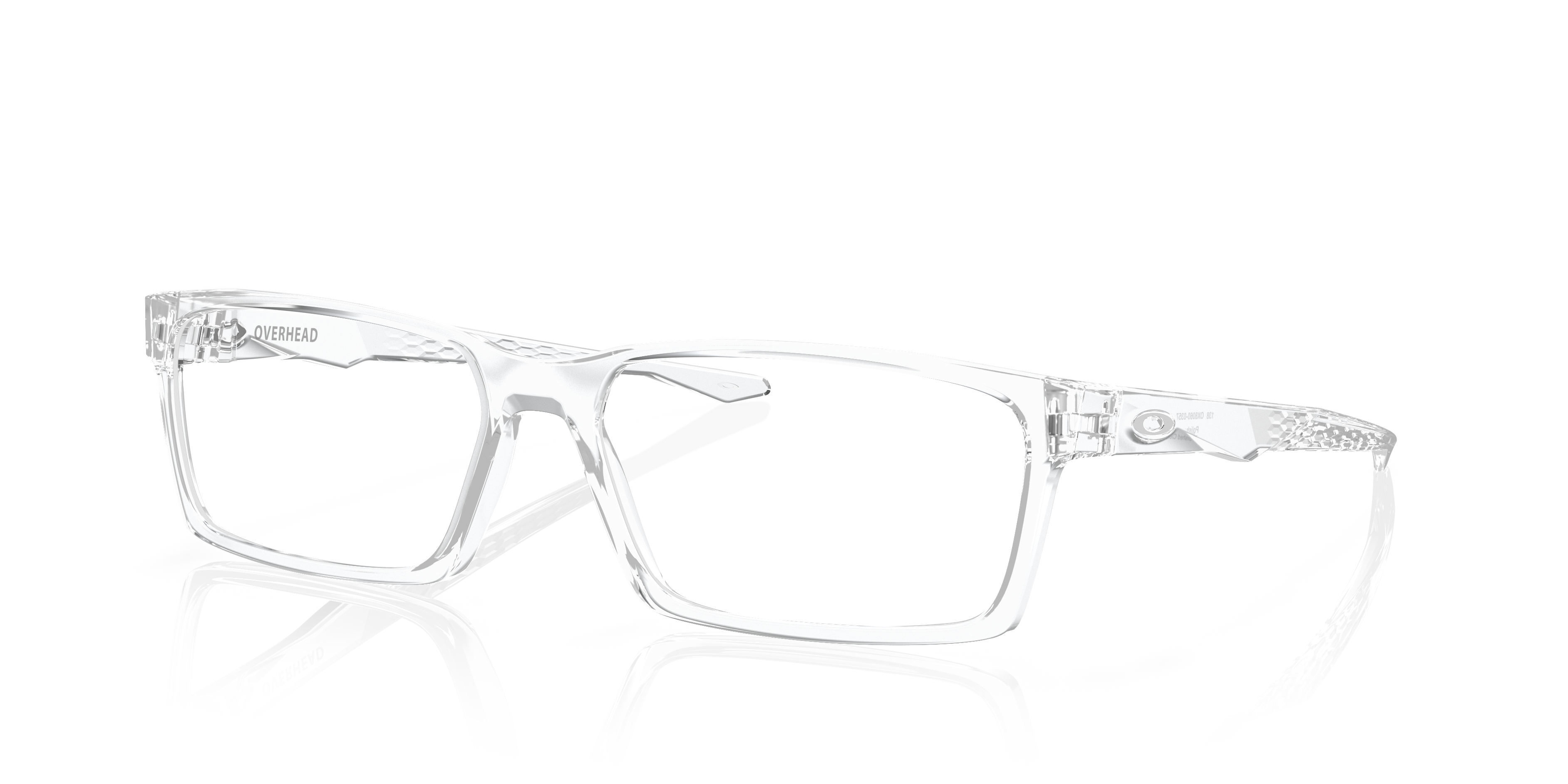 Oakley OX8060 Overhead Men's Rectangle Eyeglass Frames - Polished Clear Frame