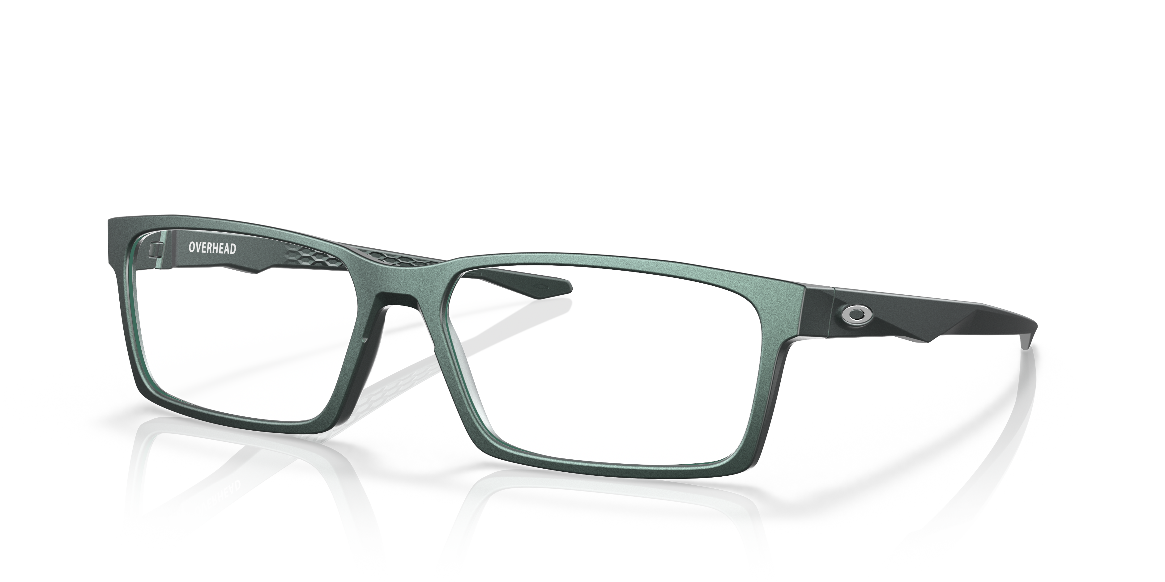 Oakley OX8060 Overhead Men's Rectangle Eyeglass Frames - Matte Dark Silver Frame