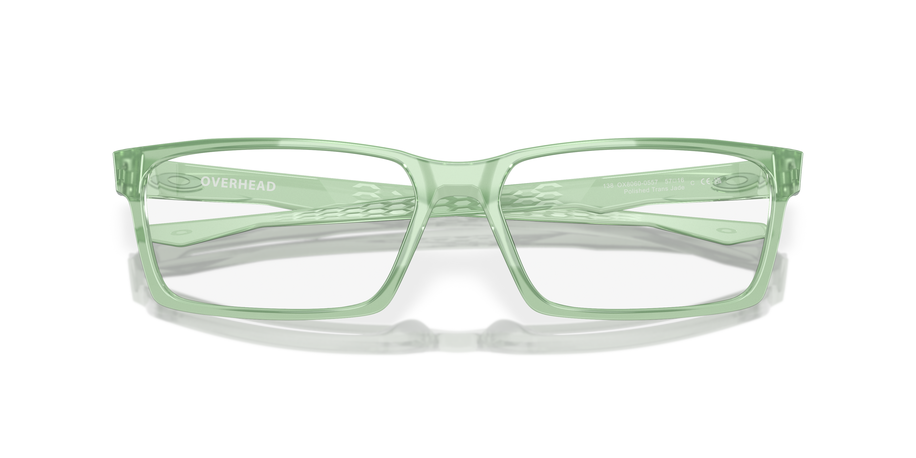 Oakley OX8060 Overhead Men's Rectangle Eyeglass Frames - Polished Clear Frame