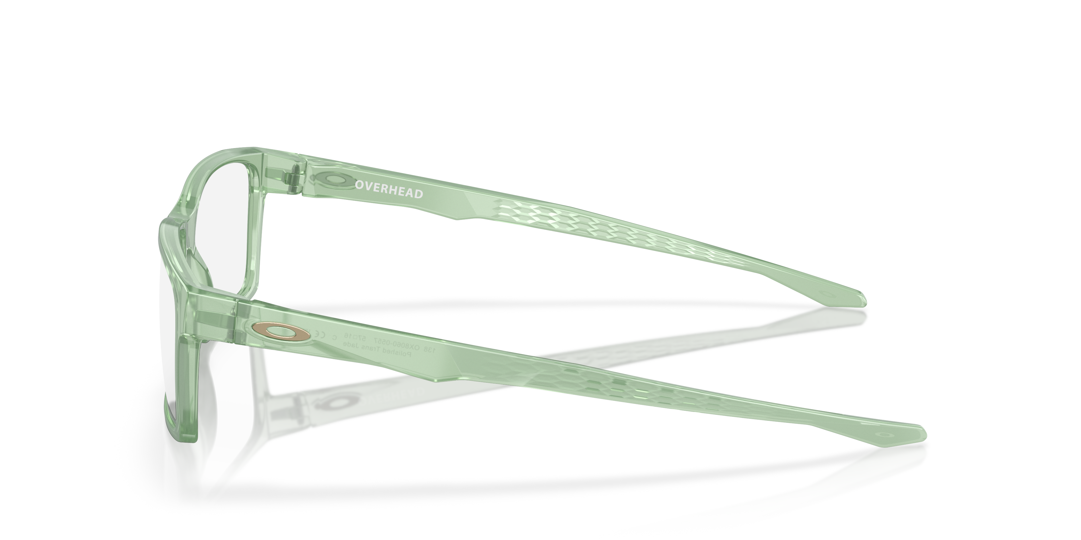 Oakley OX8060 Overhead Men's Rectangle Eyeglass Frames - Polished Trans Jade Frame