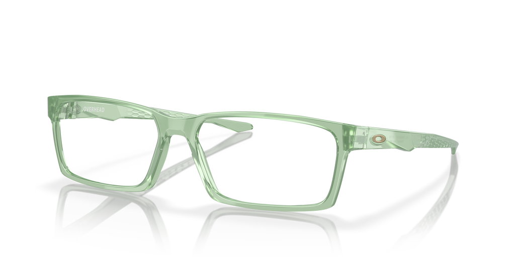 Oakley OX8060 Overhead Men's Rectangle Eyeglass Frames - Polished Trans Jade Frame