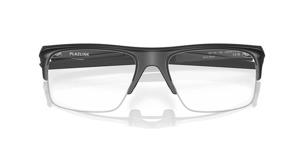 Oakley OX8061 Plazlink Men's Rectangle Eyeglass Frames - Satin Black Frame