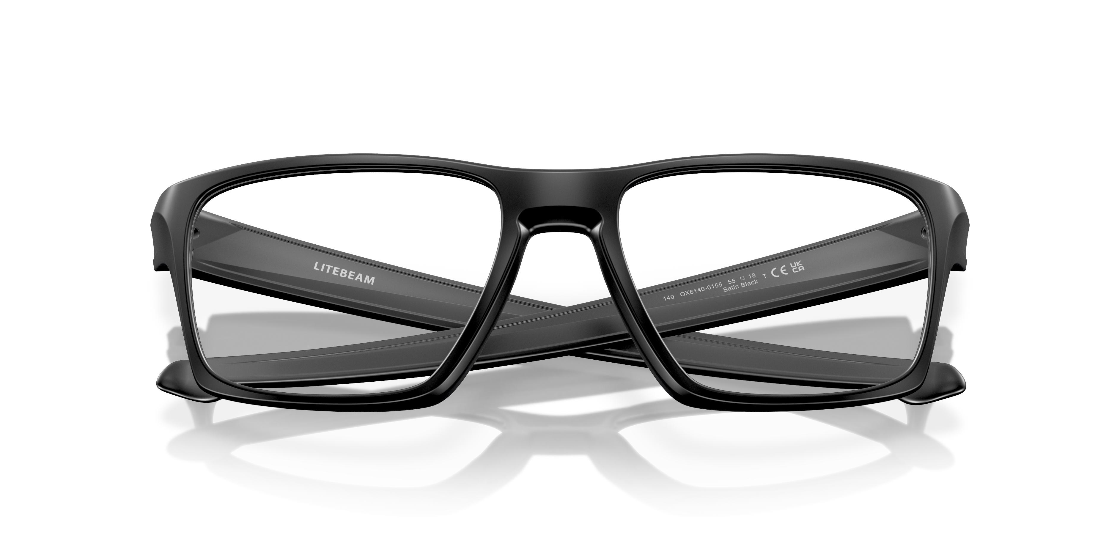 Oakley OX8140 Litebeam Men's Square Eyeglass Frames - Satin Black Frame