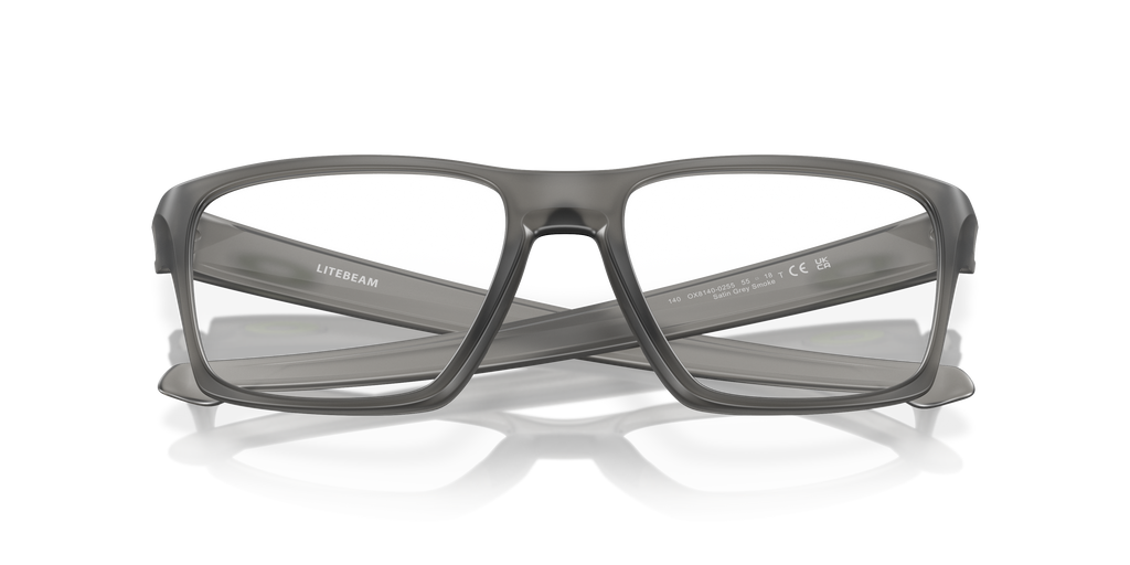 Oakley OX8140 Litebeam Men's Square Eyeglass Frames - Satin Grey Smoke Frame