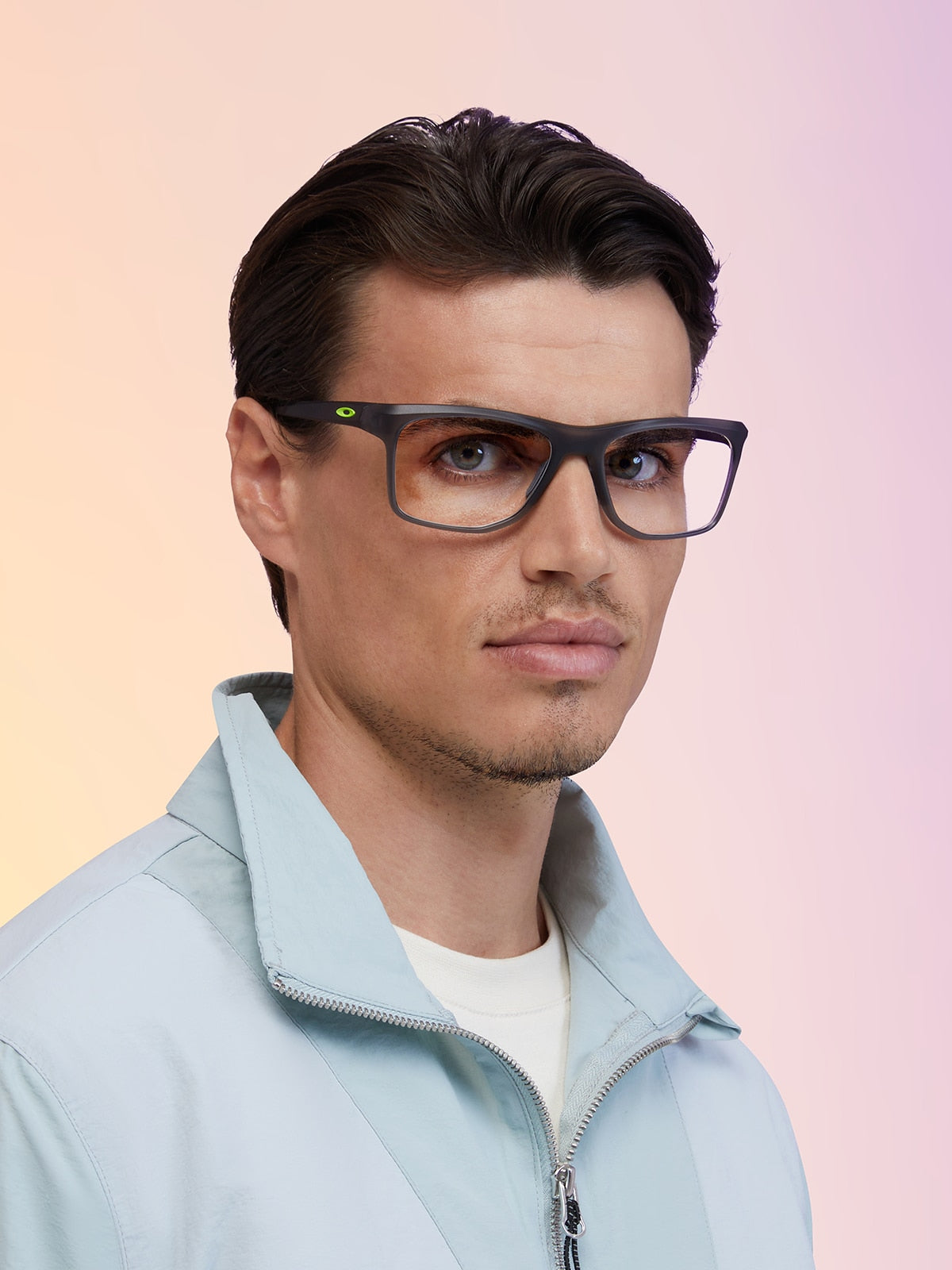Oakley OX8144 Knolls Men's Rectangle Eyeglass Frames - Satin Grey Smoke Frame