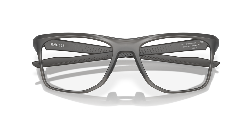 Oakley OX8144 Knolls Men's Rectangle Eyeglass Frames - Satin Grey Smoke Frame