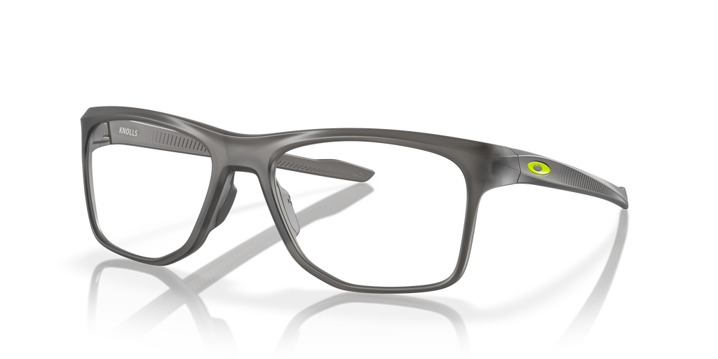 Oakley OX8144 Knolls Men's Rectangle Eyeglass Frames - Satin Grey Smoke Frame
