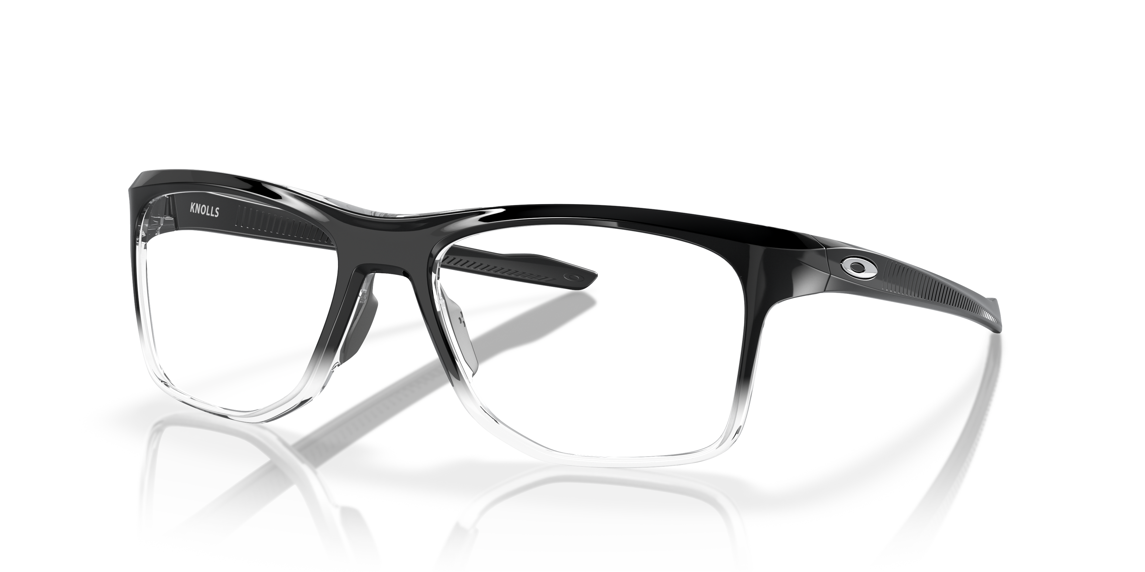 Oakley OX8144 Knolls Men's Rectangle Eyeglass Frames - Polished Black Fade Frame