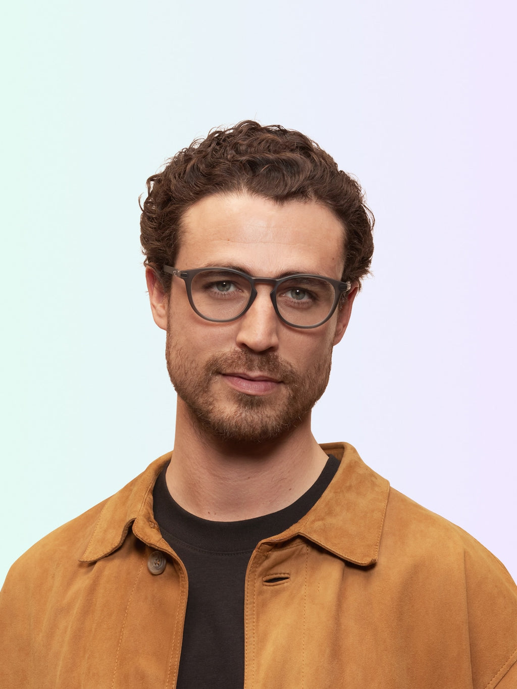 Oakley OX8149 Pitchman R Carbon Men's Round Eyeglass Frames - Polished Clear Frame