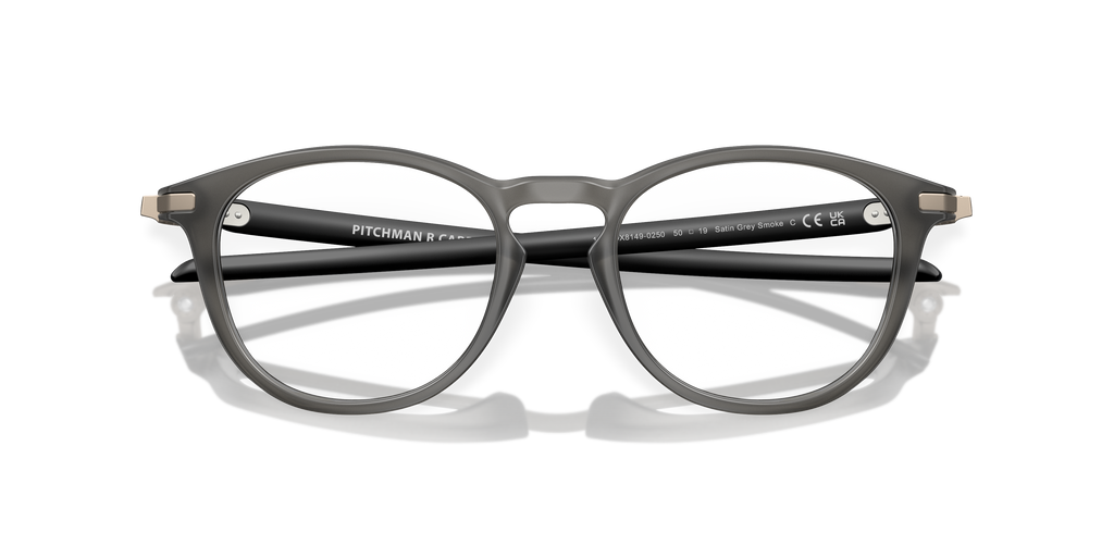Oakley OX8149 Pitchman R Carbon Men's Round Eyeglass Frames - Polished Clear Frame