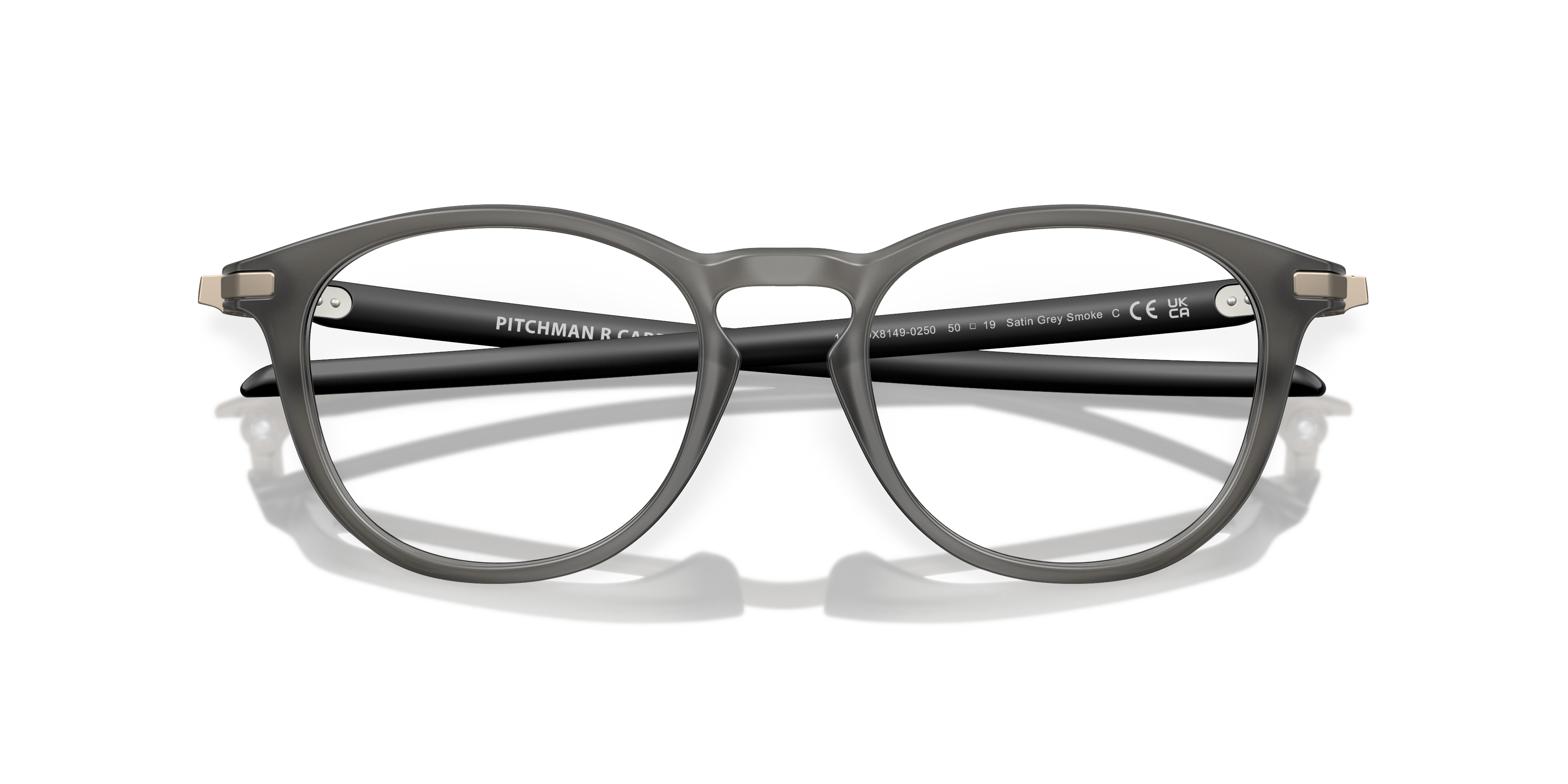 Oakley OX8149 Pitchman R Carbon Men's Round Eyeglass Frames - Polished Clear Frame