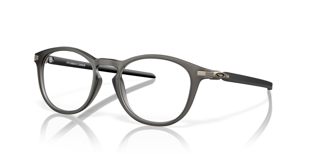 Oakley OX8149 Pitchman R Carbon Men's Round Eyeglass Frames - Satin Grey Smoke Frame