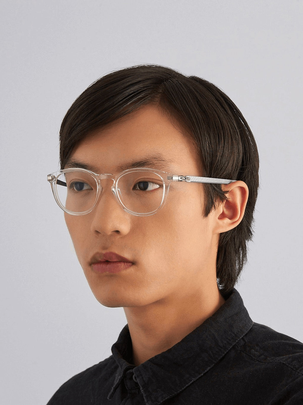 Oakley OX8149 Pitchman R Carbon Men's Round Eyeglass Frames - Satin Grey Smoke Frame