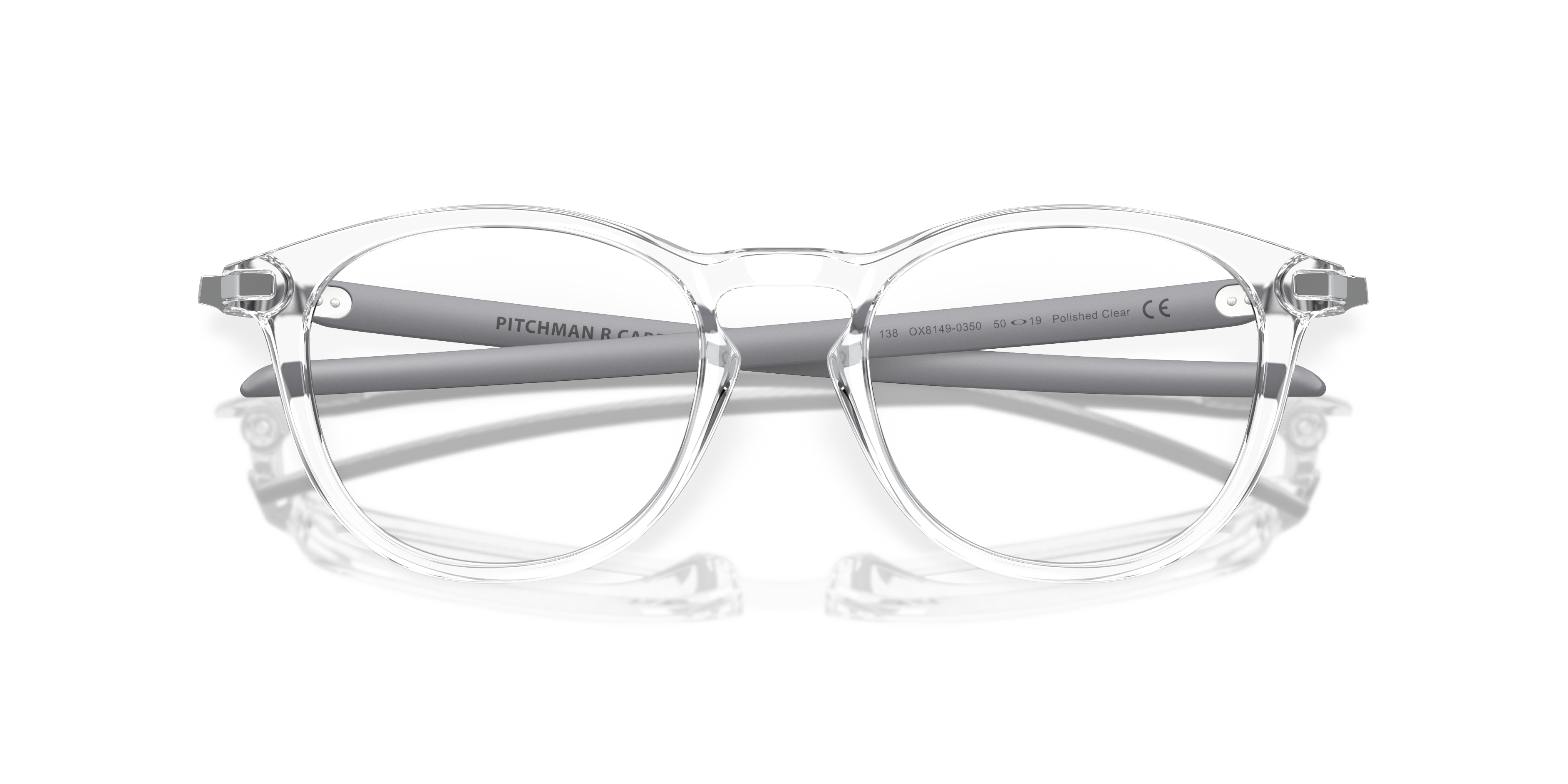 Oakley OX8149 Pitchman R Carbon Men's Round Eyeglass Frames - Polished Clear Frame