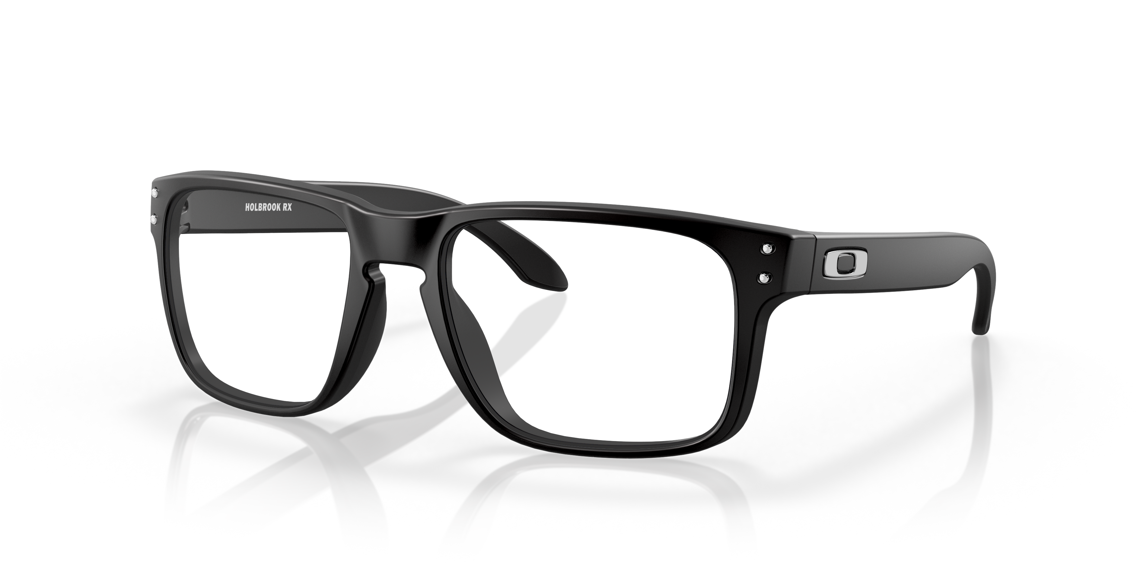 Oakley OX8156 Holbrook Men's Square Eyeglass Frames - Polished Black Clear Frame