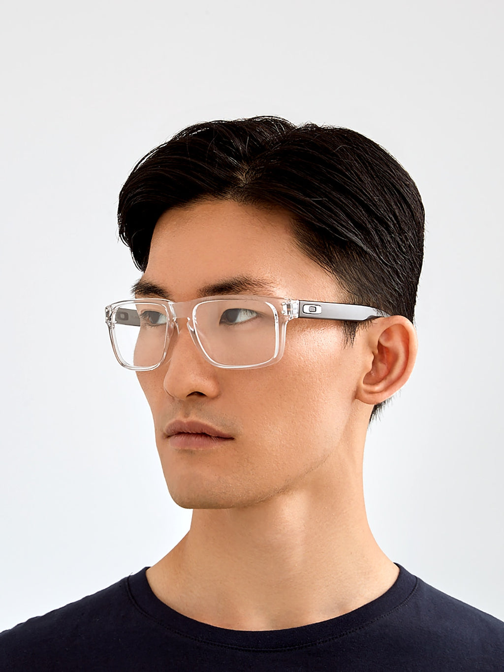 Oakley OX8156 Holbrook Men's Square Eyeglass Frames - Polished Black Clear Frame