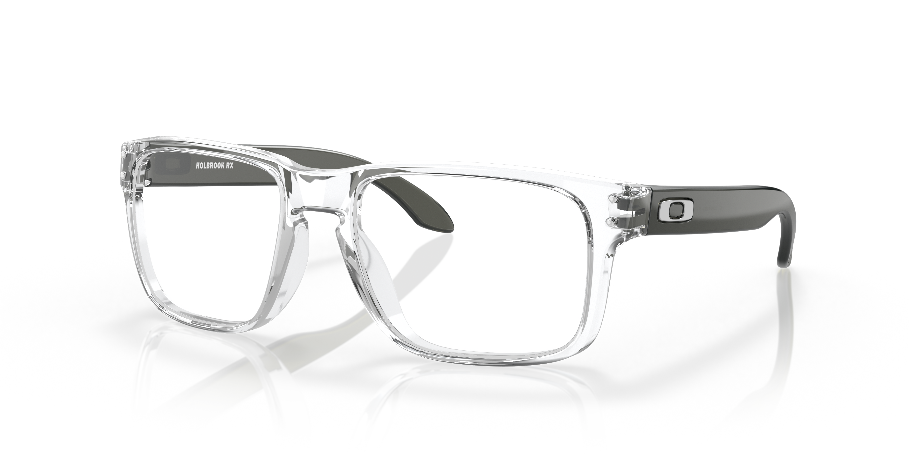 Oakley OX8156 Holbrook Men's Square Eyeglass Frames - Polished Black Clear Frame