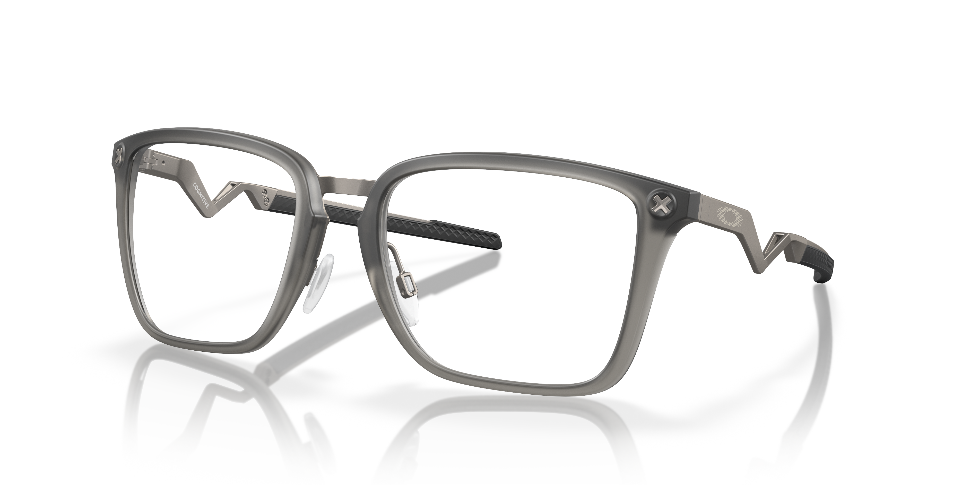 Oakley OX8162 Cognitive Men's Rectangle Eyeglass Frames - Satin Grey Smoke Frame