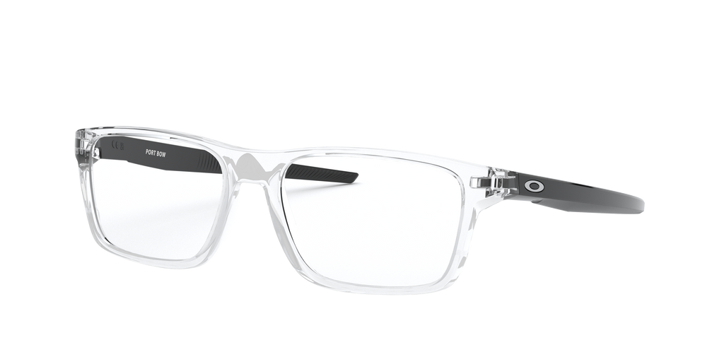Oakley OX8164 Port Bow Men's Rectangle Eyeglass Frames - Polished Clear Frame