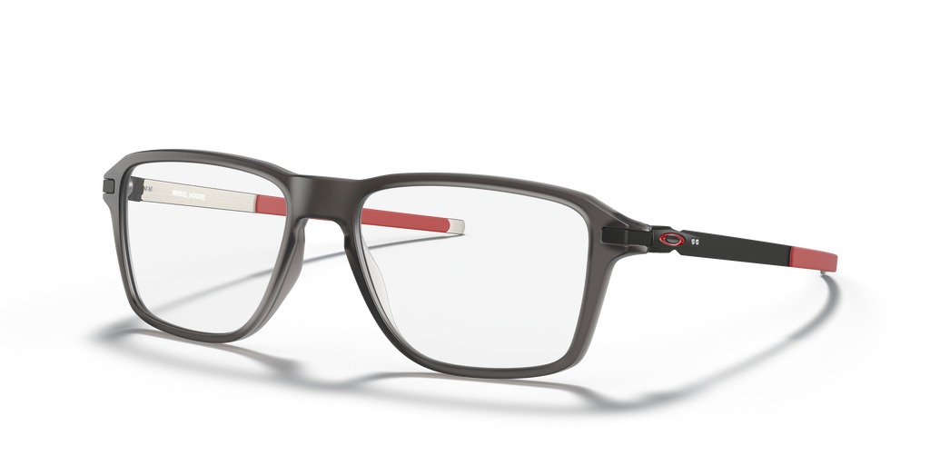 Oakley OX8166 Wheel House Men's Square Eyeglass Frames - Satin Grey Smoke Frame