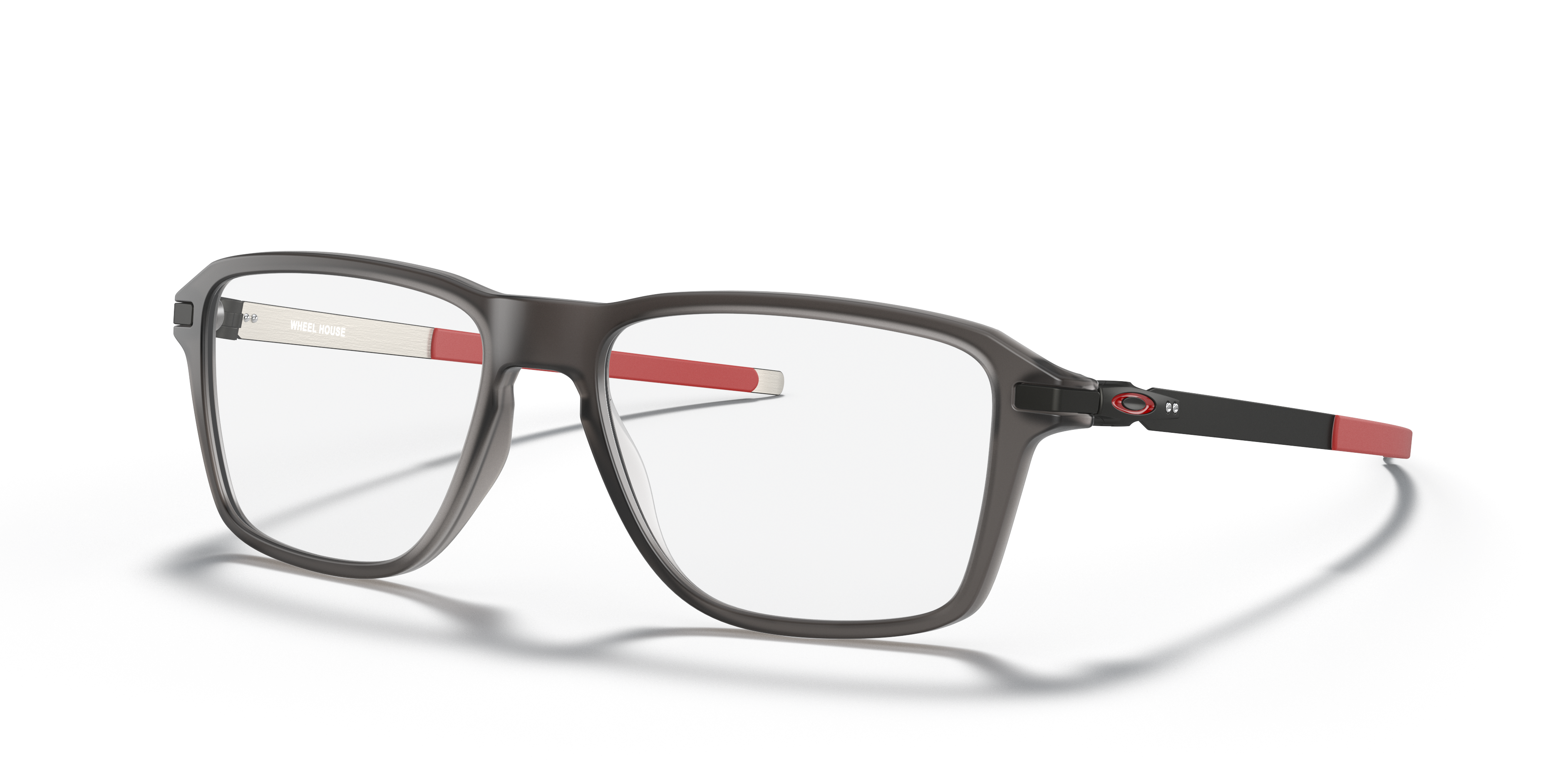 Oakley OX8166 Wheel House Men's Square Eyeglass Frames - Satin Grey Smoke Frame