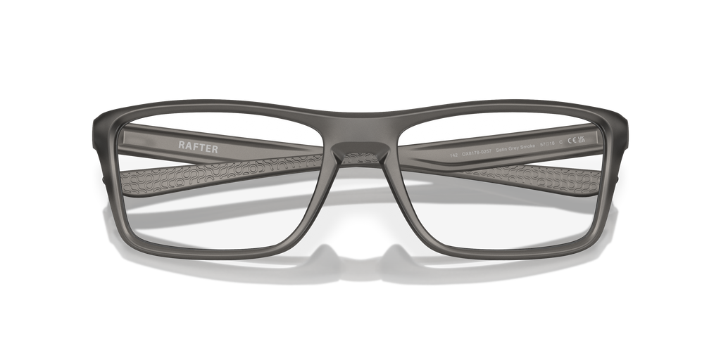 Oakley OX8178 Rafter Men's Rectangle Eyeglass Frames - Satin Grey Smoke Frame