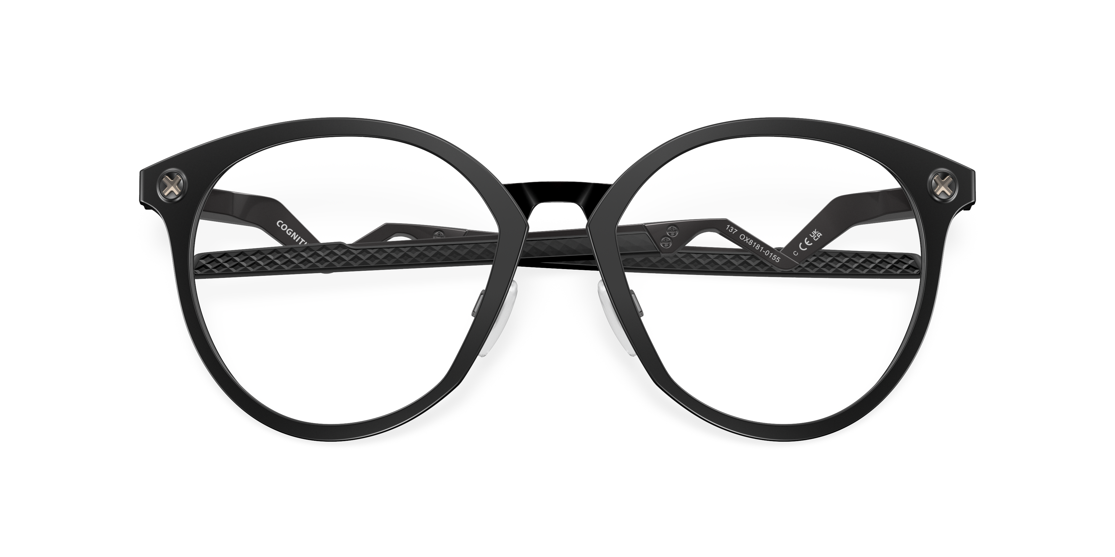 Oakley OX8181 Cognitive R Men's Round Eyeglass Frames - Satin Black Frame