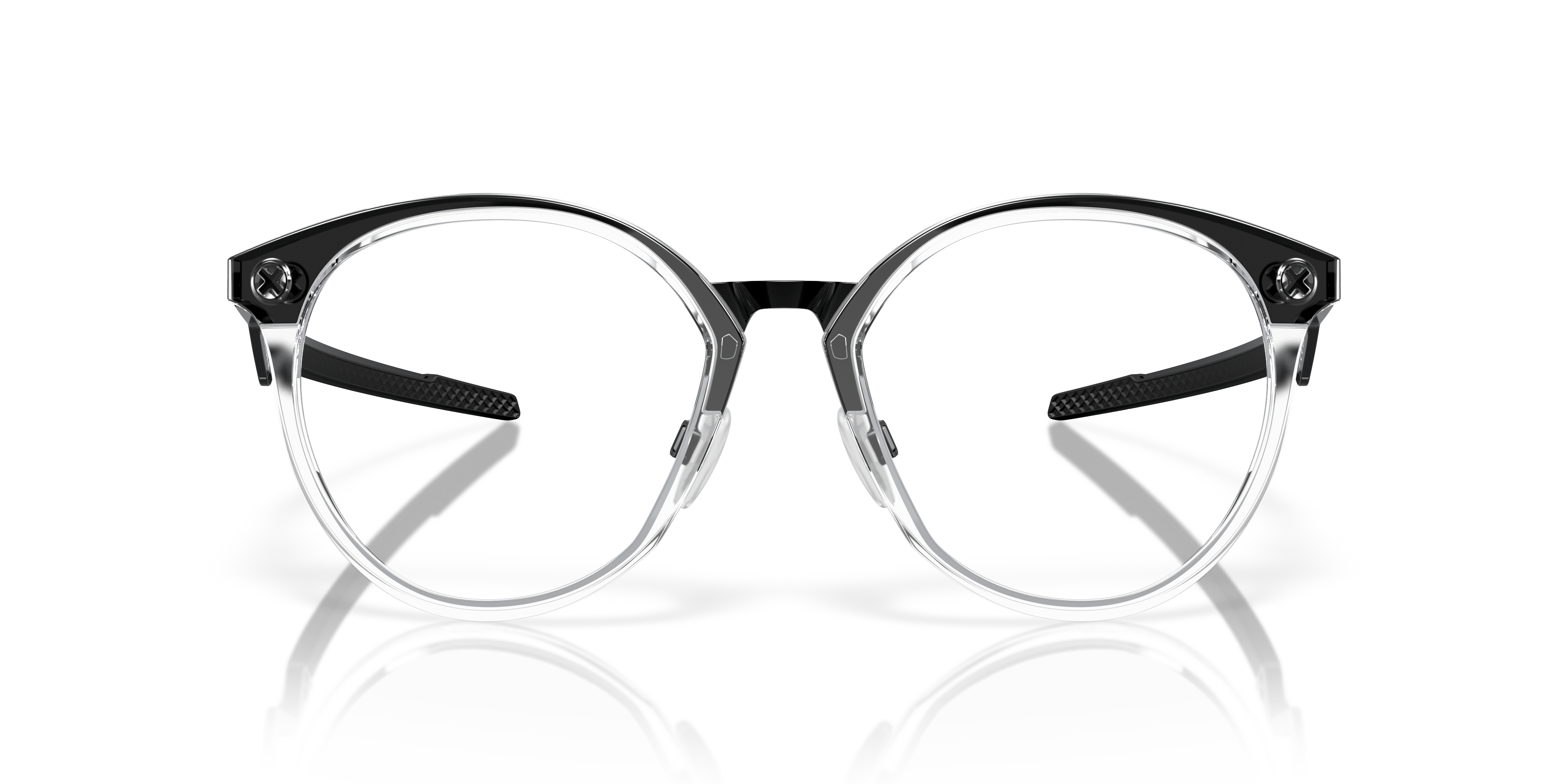 Oakley OX8181 Cognitive R Men's Round Eyeglass Frames - Polished Clear Frame