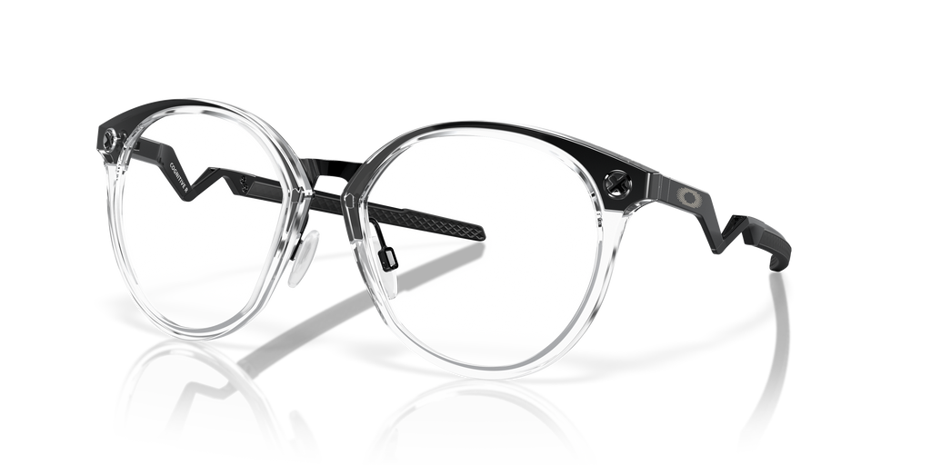 Oakley OX8181 Cognitive R Men's Round Eyeglass Frames - Polished Clear Frame