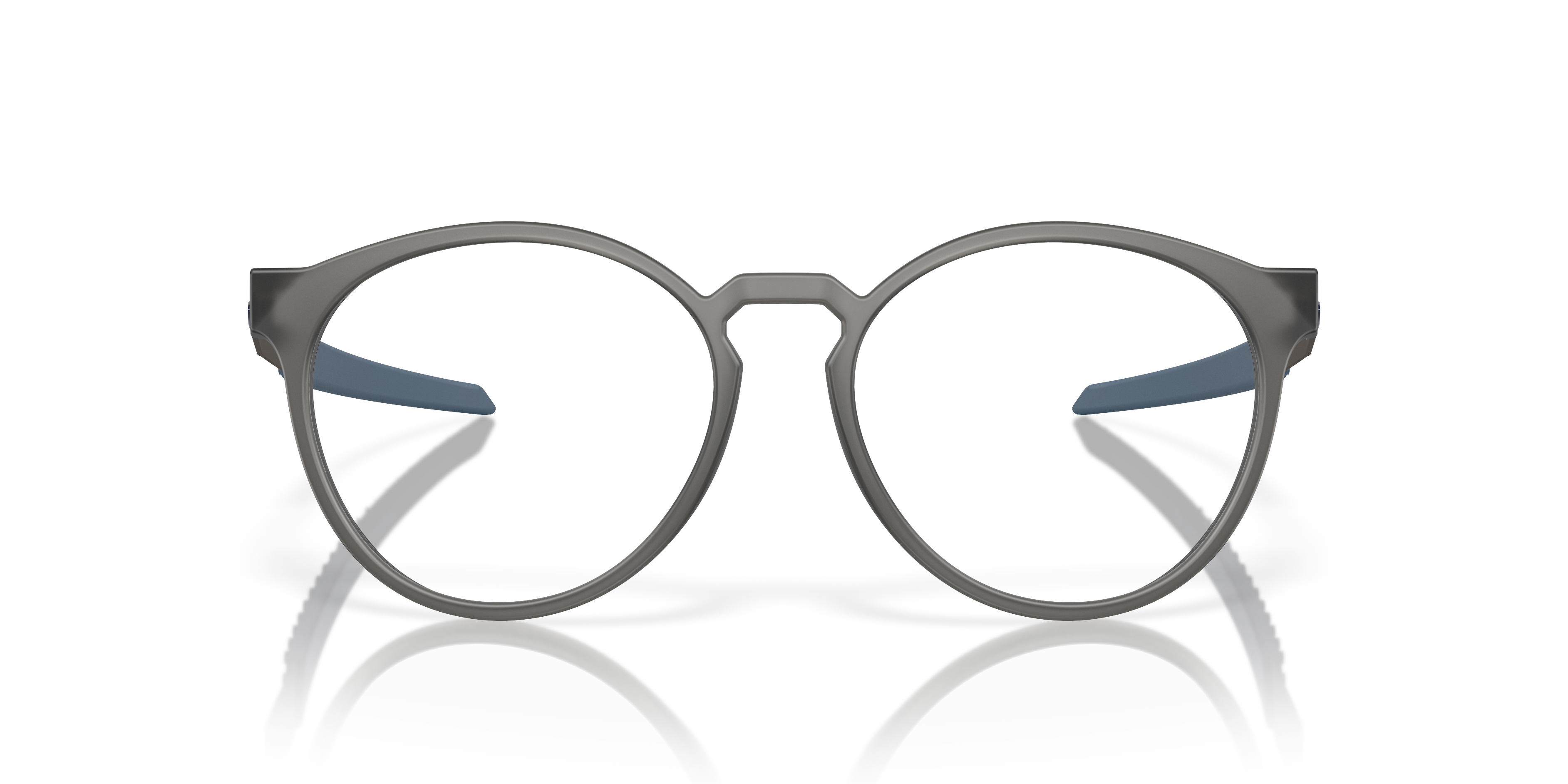 Oakley OX8184 Exchange R Men's Round Eyeglass Frames - Satin Grey Smoke Frame