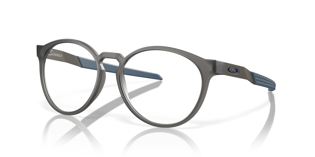 Oakley OX8184 Exchange R Men's Round Eyeglass Frames - Satin Grey Smoke Frame