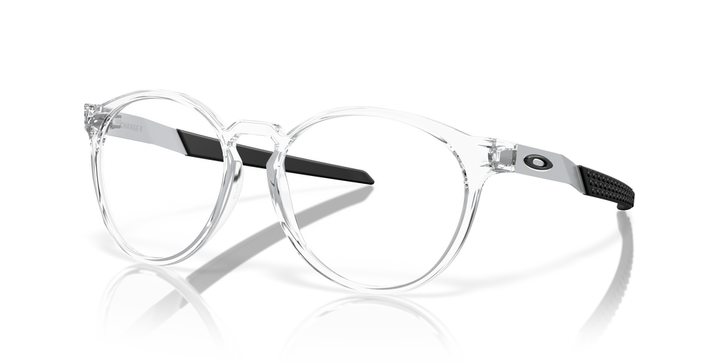 Oakley OX8184 Exchange R Men's Round Eyeglass Frames - Polished Clear Frame