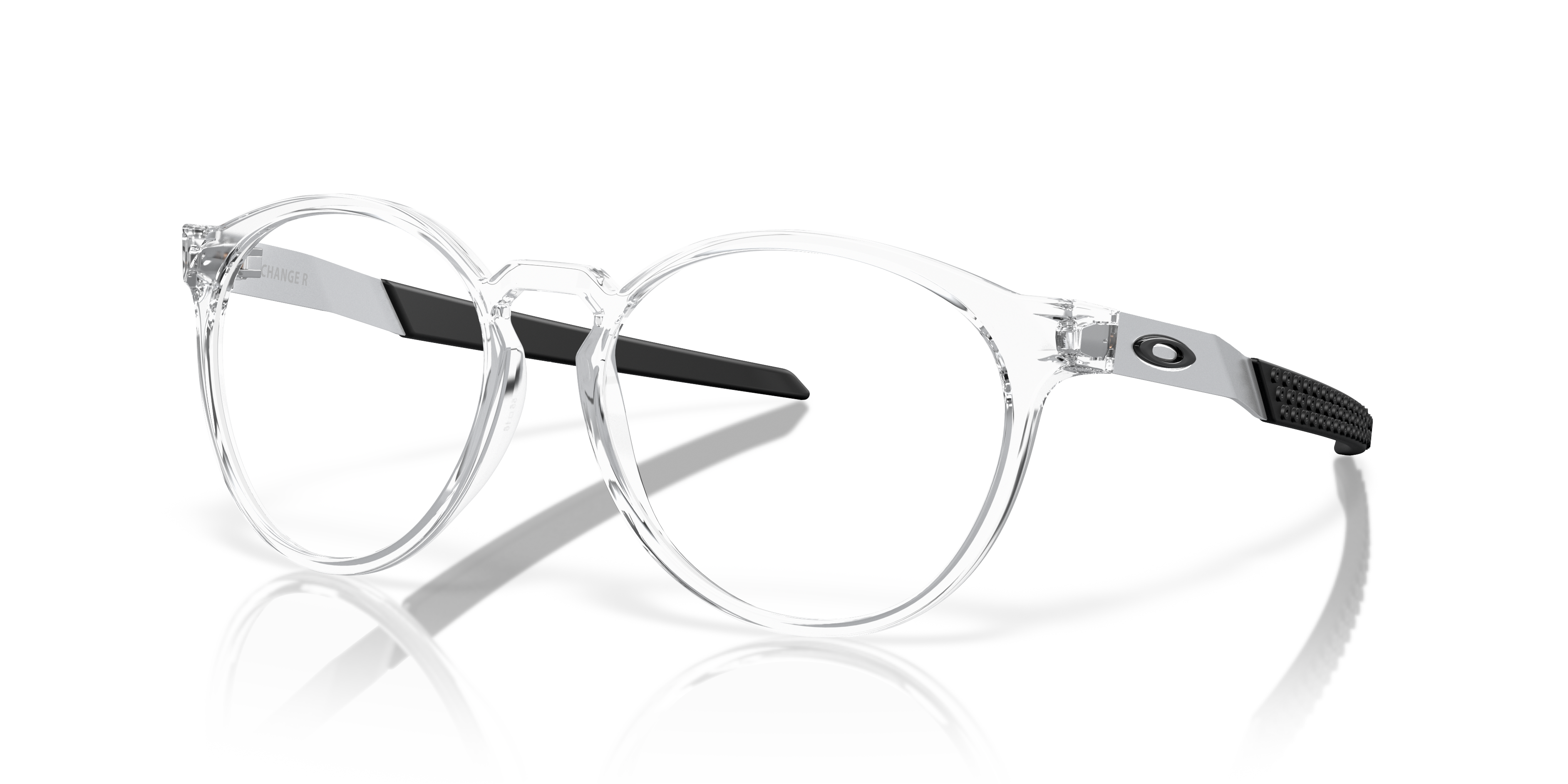 Oakley OX8184 Exchange R Men's Round Eyeglass Frames - Polished Clear Frame
