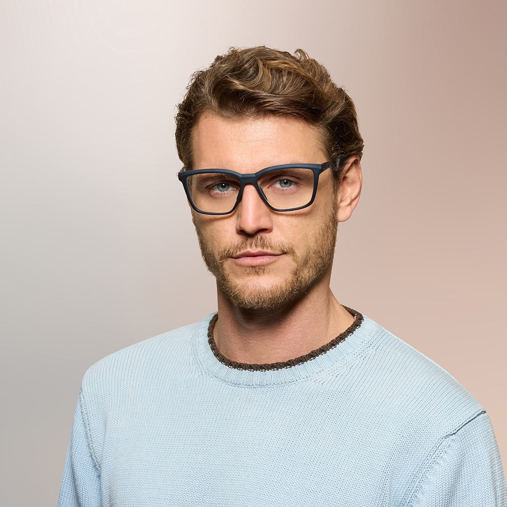 Oakley OX8191 Enigma Mass Unisex Square Eyeglass Frames - Matte Blue Steel Frame