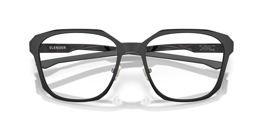 Oakley OX8193 Slender Men's Square Eyeglass Frames - Polished Clear Frame