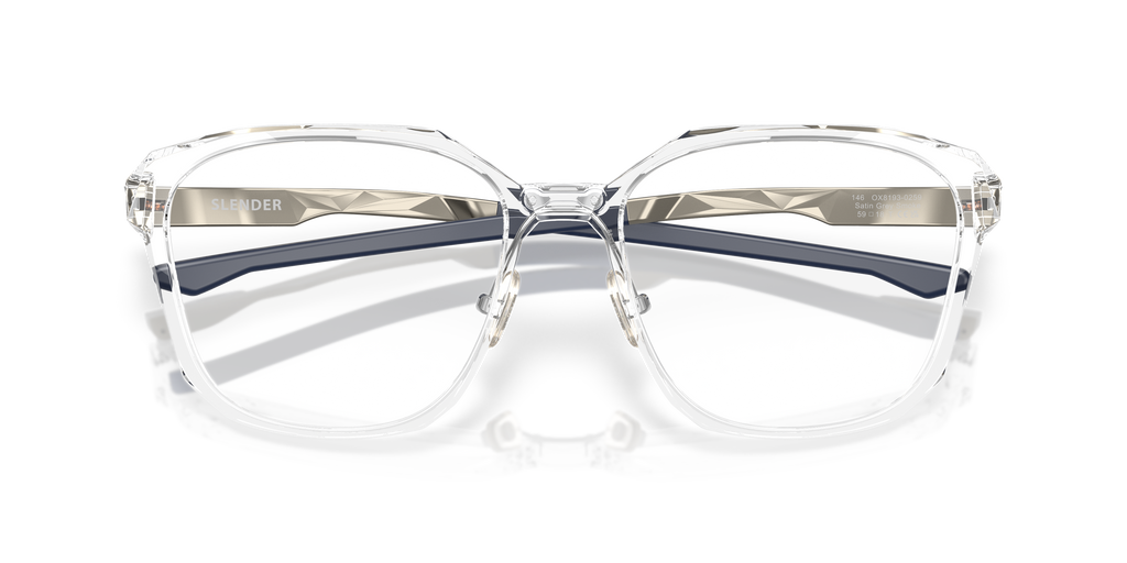 Oakley OX8193 Slender Men's Square Eyeglass Frames - Polished Clear Frame