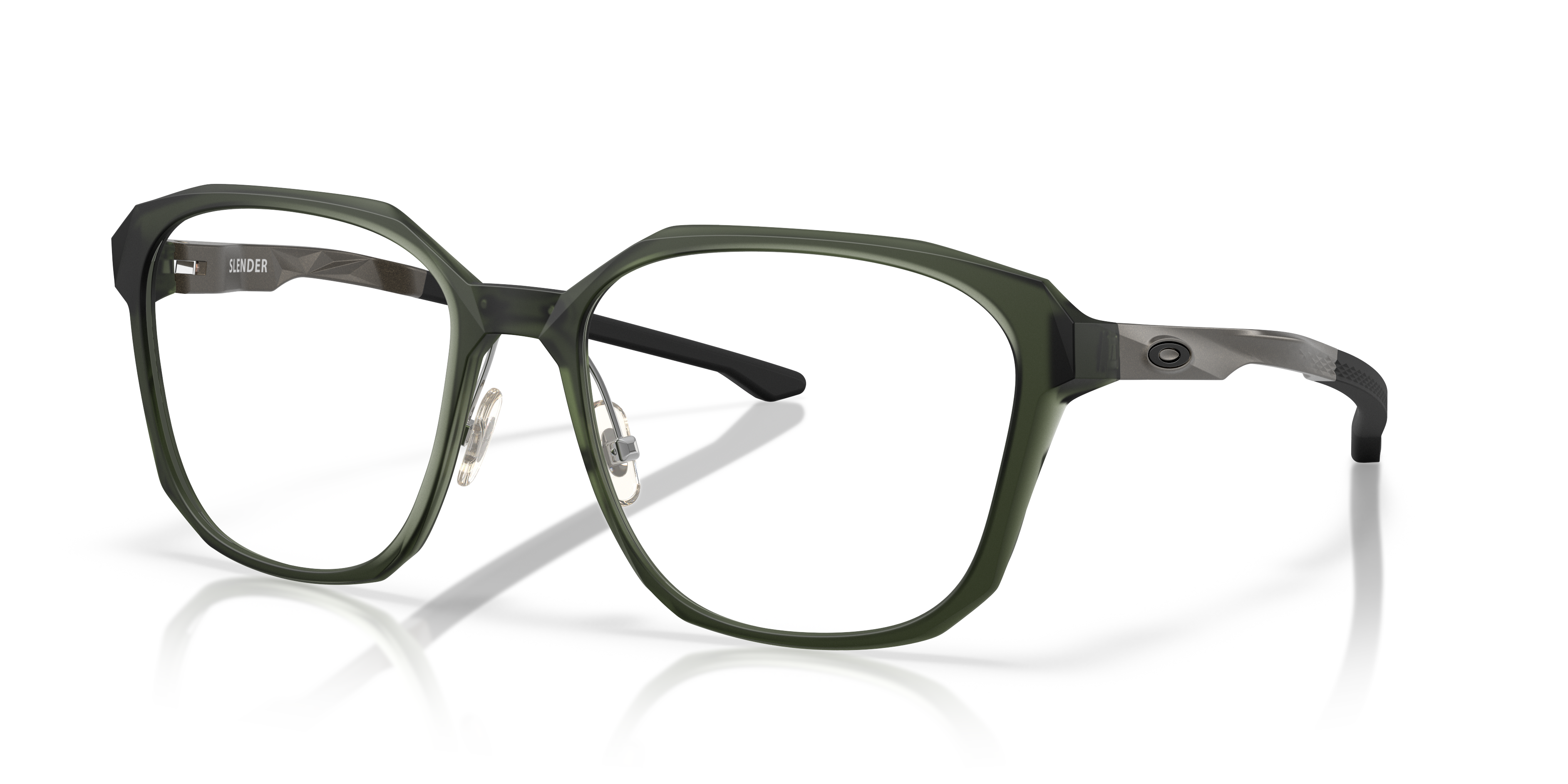 Oakley OX8193 Slender Men's Square Eyeglass Frames - Polished Clear Frame