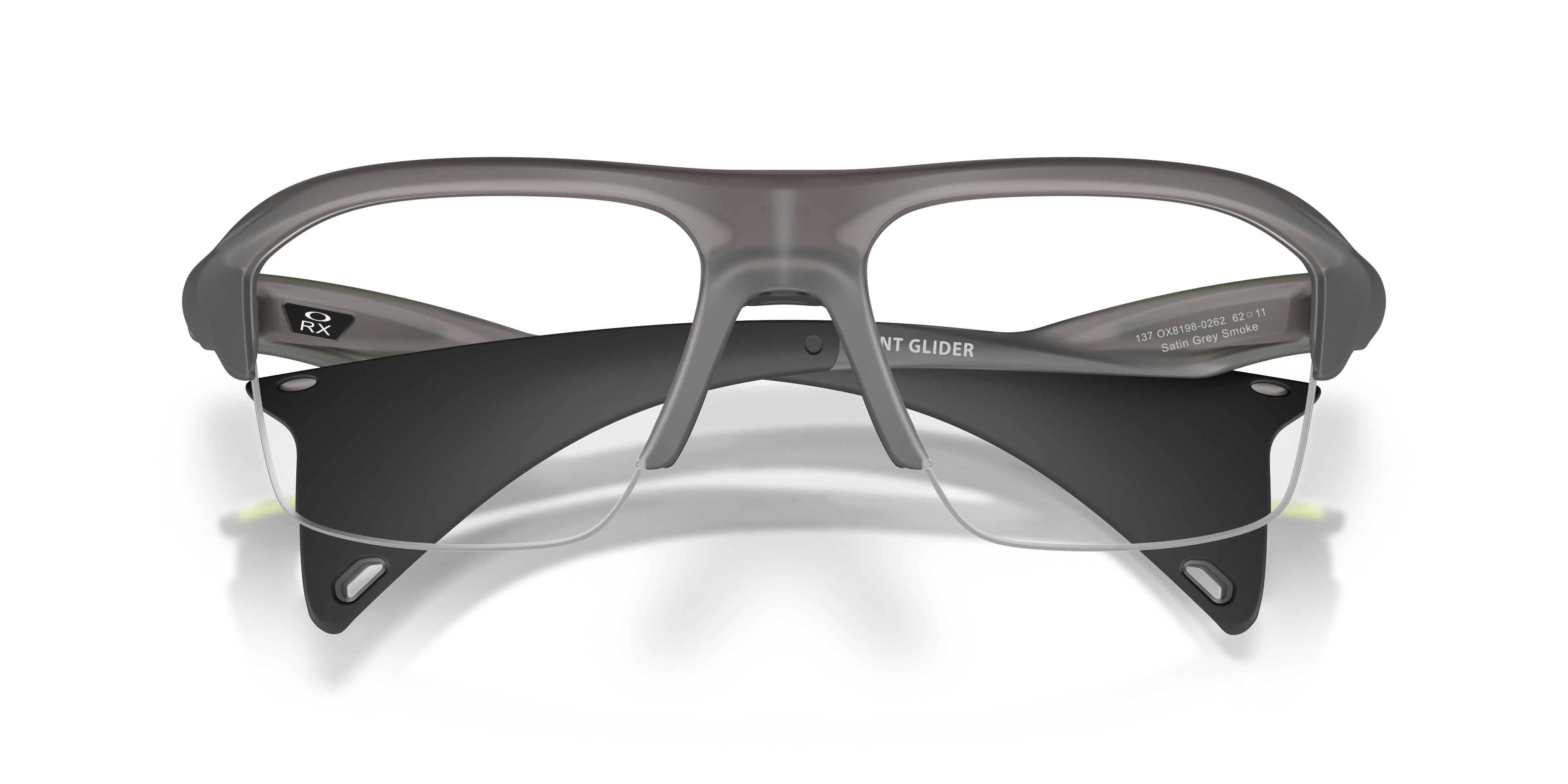 Oakley OX8198 Stunt Glider Unisex Rectangle Eyeglass Frames - Satin Grey Smoke Frame