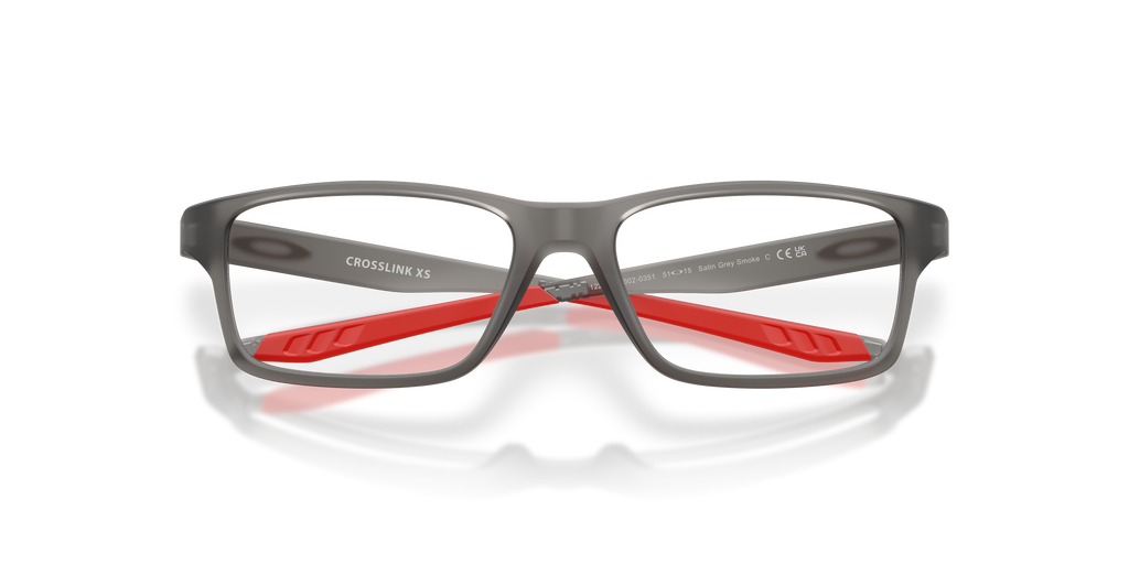 Oakley OY8002 Crosslink XS Youth Square Eyeglass Frames - Satin Grey Smoke Frame