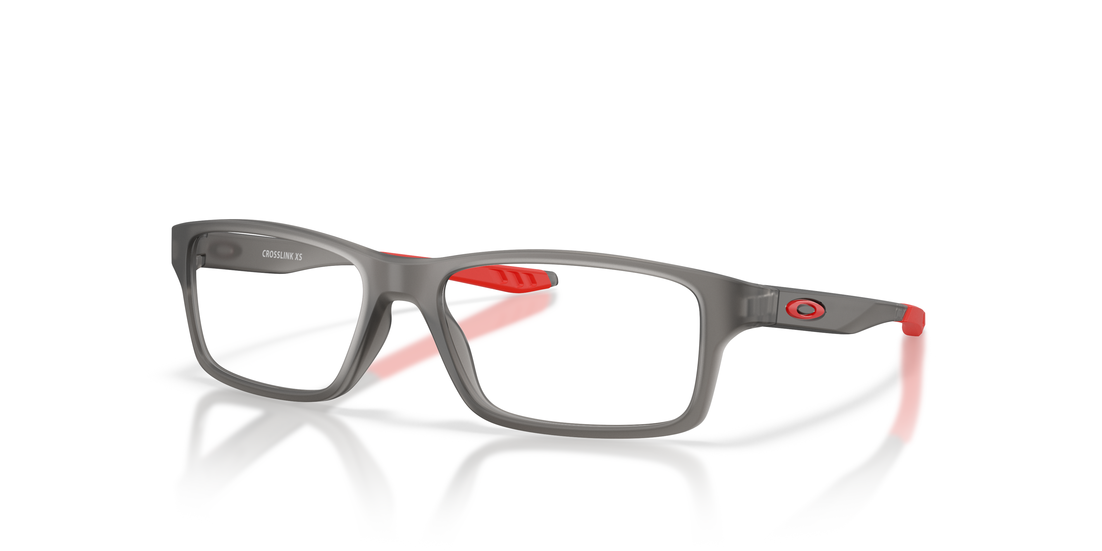 Oakley OY8002 Crosslink XS Youth Square Eyeglass Frames - Satin Grey Smoke Frame