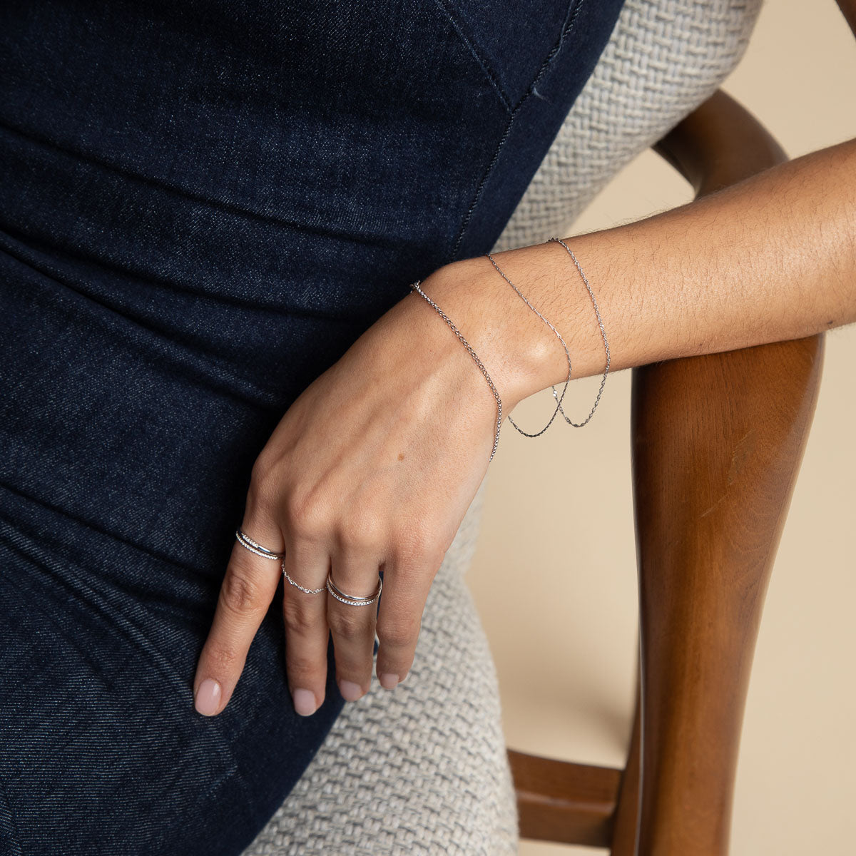Marylebone Story Chain Bracelet in Solid White Gold