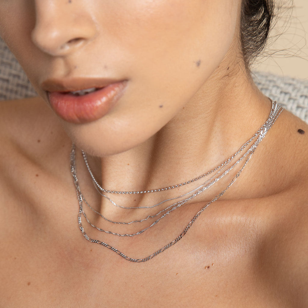 Marylebone Chain Necklace in Solid White Gold
