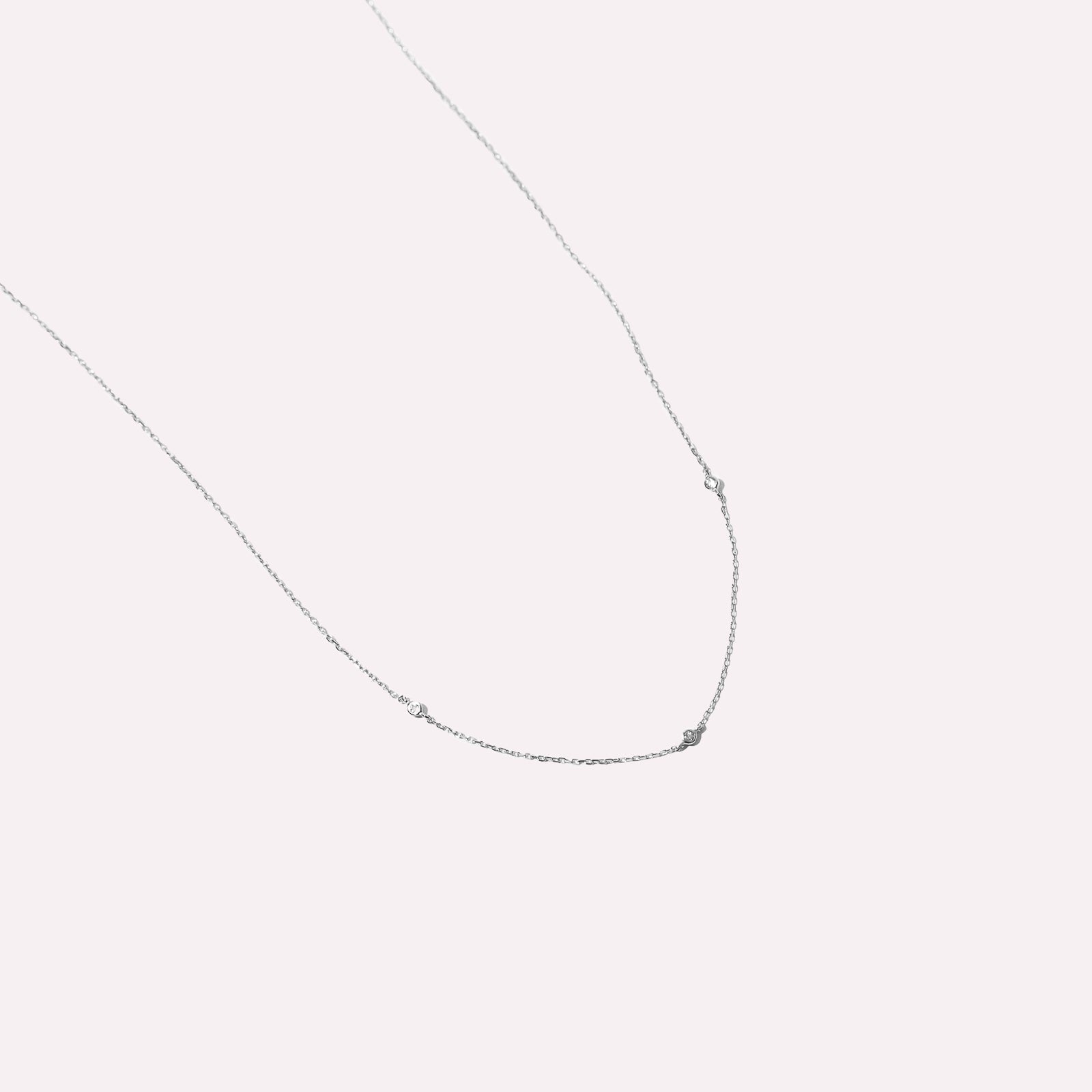Topaz Charm Necklace in Solid White Gold