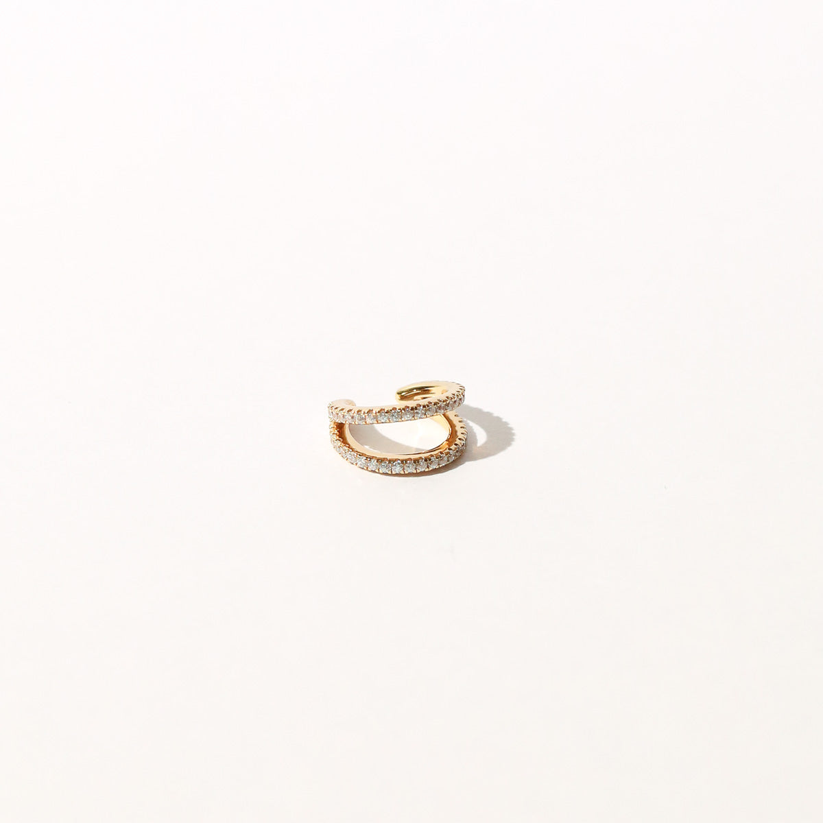Illusion Double Crystal Ear Cuff in Gold