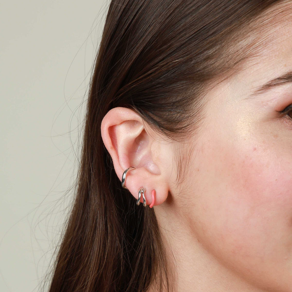 Wave Ear Cuff in Silver