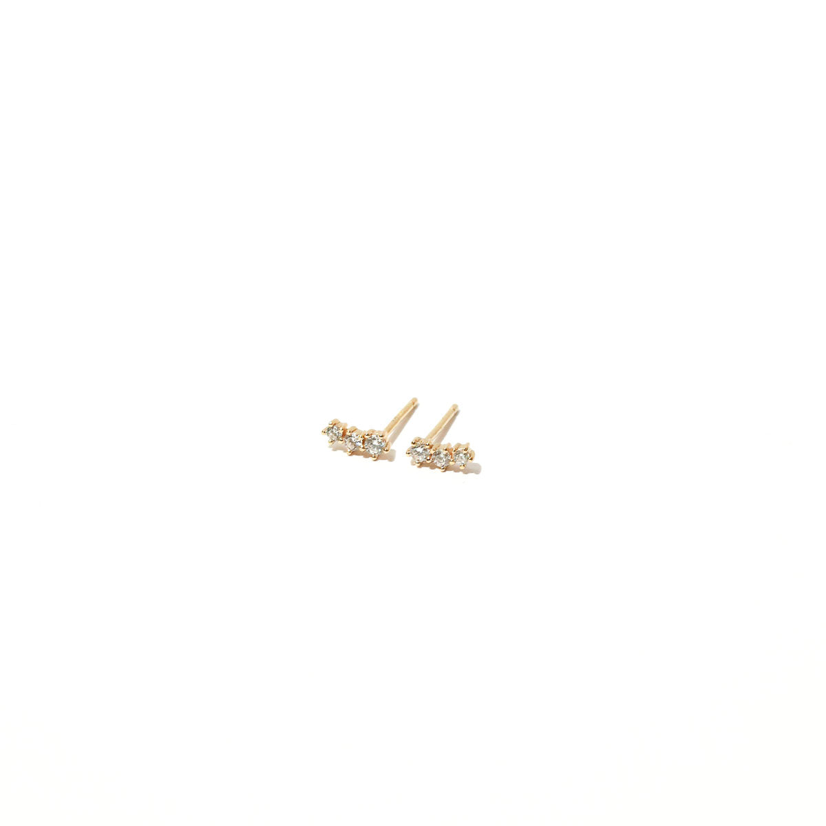 Glimmer Crystal Climber Stud Earrings in Gold