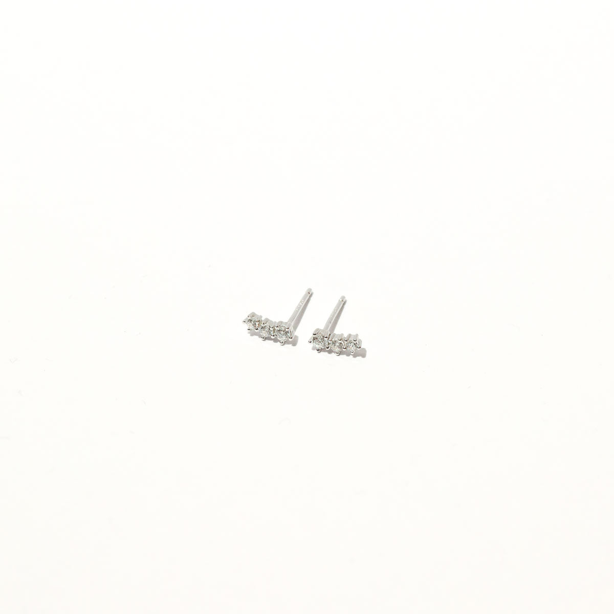 Glimmer Crystal Climber Stud Earrings in Silver