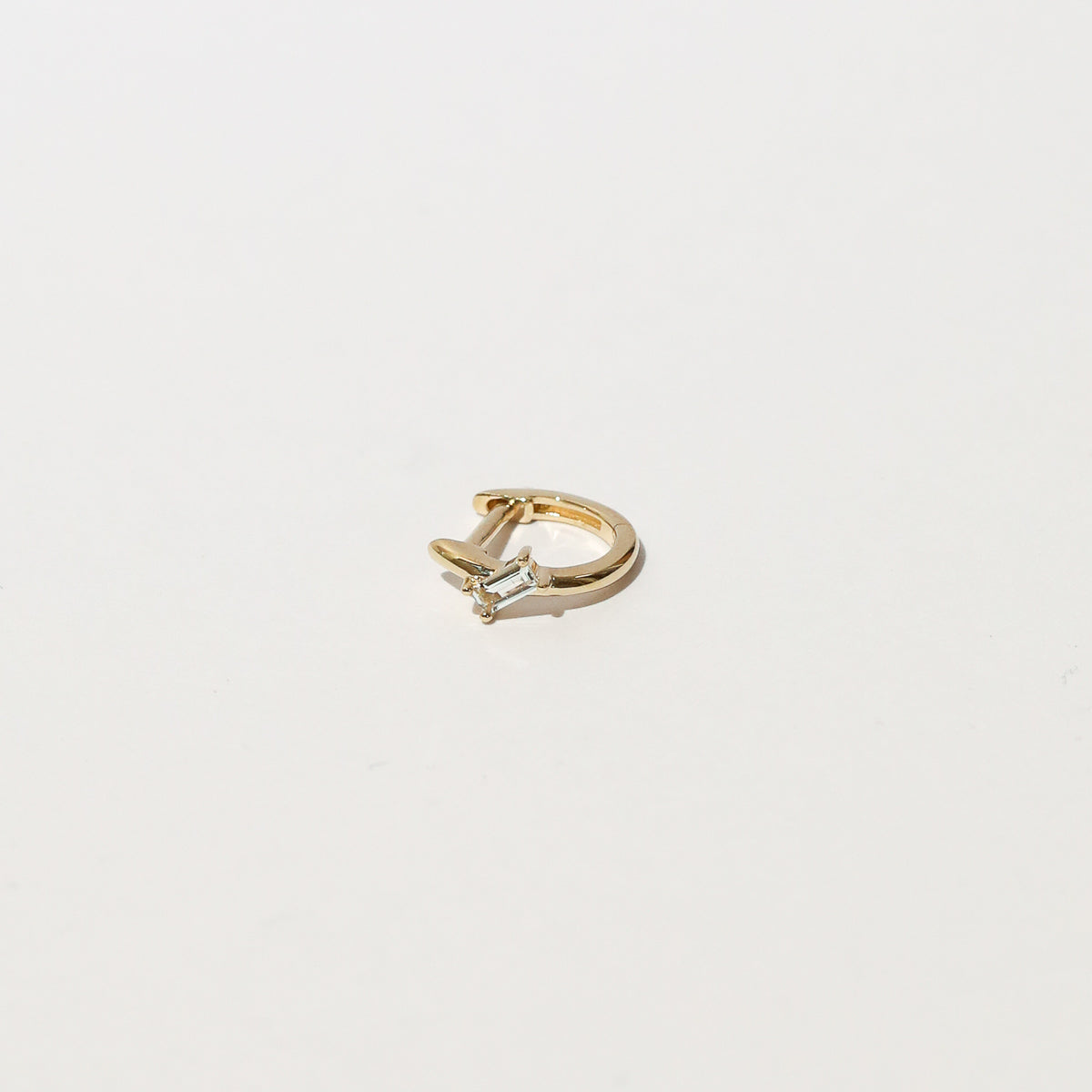 Baguette Piercing Hoop in Solid Gold