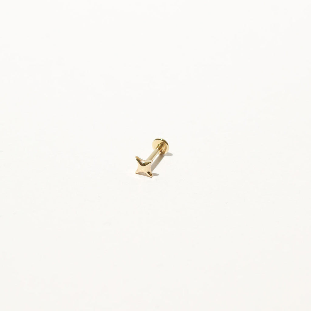 Cosmic Star Piercing Stud in Solid Gold